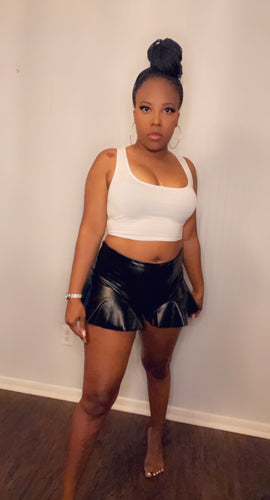 Leather Ruffle Shorts - STYLE JUNKIE