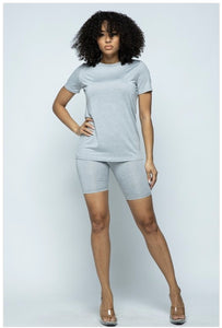 Gray Two Piece Biker Set - STYLE JUNKIE