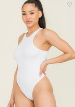 Load image into Gallery viewer, White Racer Back Bodysuit - STYLE JUNKIE
